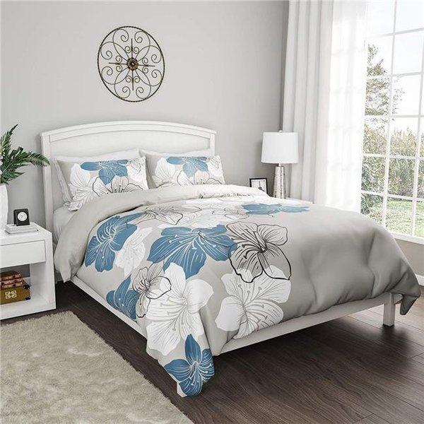 Bedford Home Bedford Home 66A-70527 Enchanted Hypoallergenic Breathable Polyester Microfiber Modern Floral Comforter with Pillow Sham 3 Piece Set - Full & Queen Size 66A-70527
